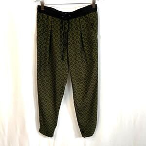 Sanctuary Green Black Geometric Print Drawstring Jogger Pants XS